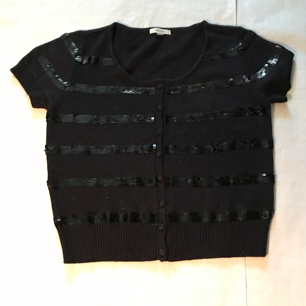 Dressbarn Black Sequin Sweater.